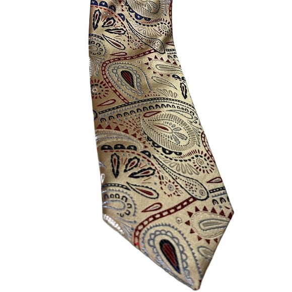 Bruno Marchesi Men's Silk Tie – Classic Paisley on Beige - Picture 2 of 3
